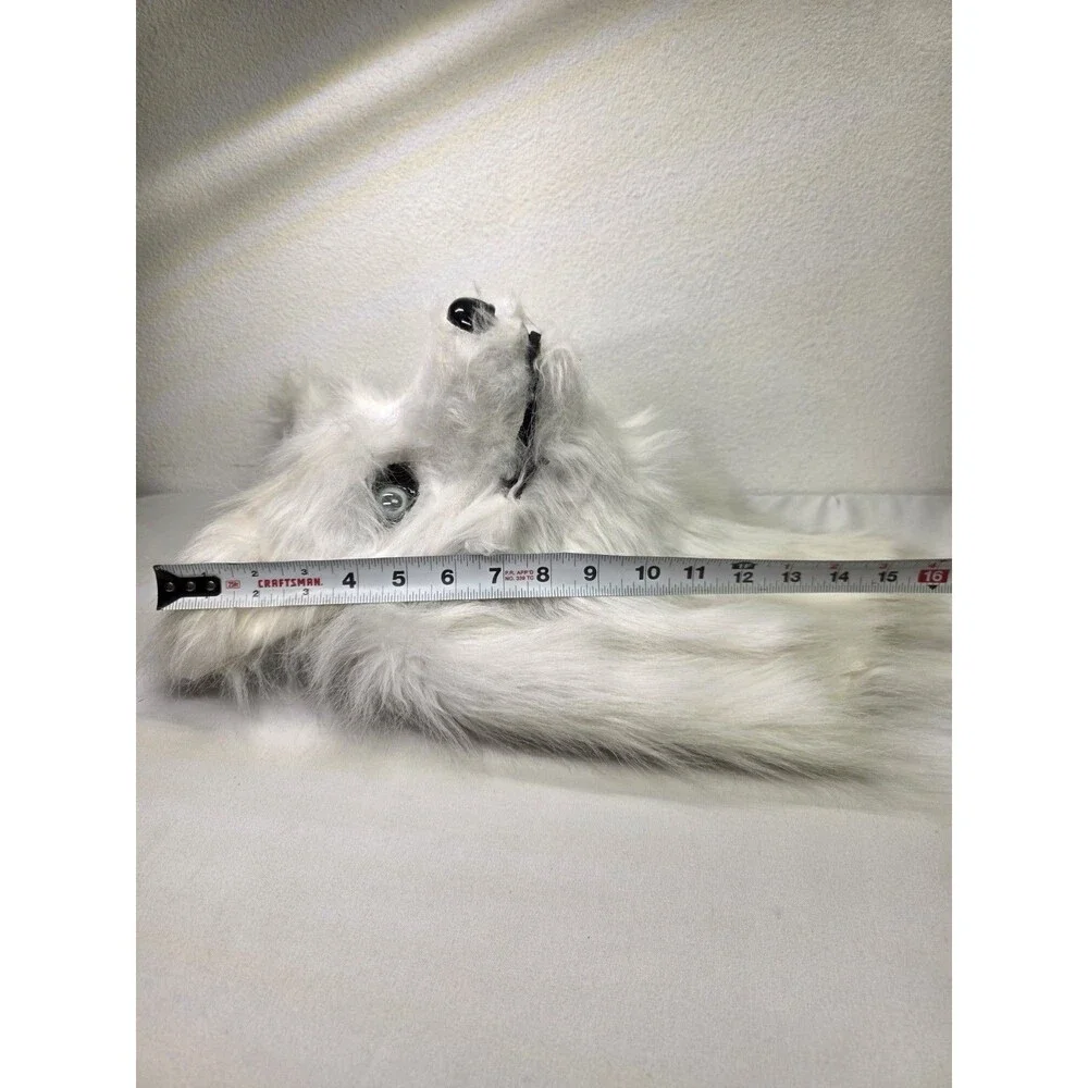 Furry White Full Head/Face Mask for Teen & Adult White Wolf  Nice Mouth Opens